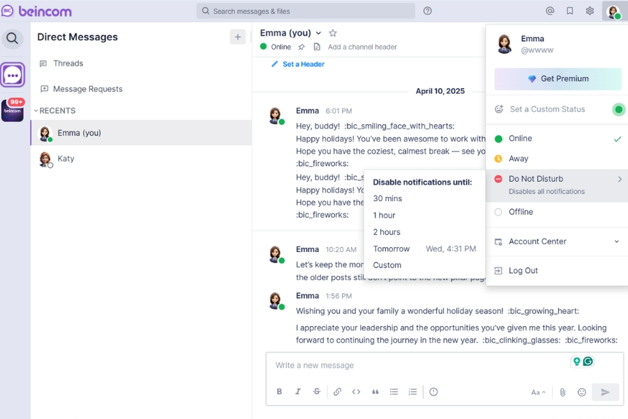 How Not to Miss Important Messages at Work (2026) Set suitable status of work
